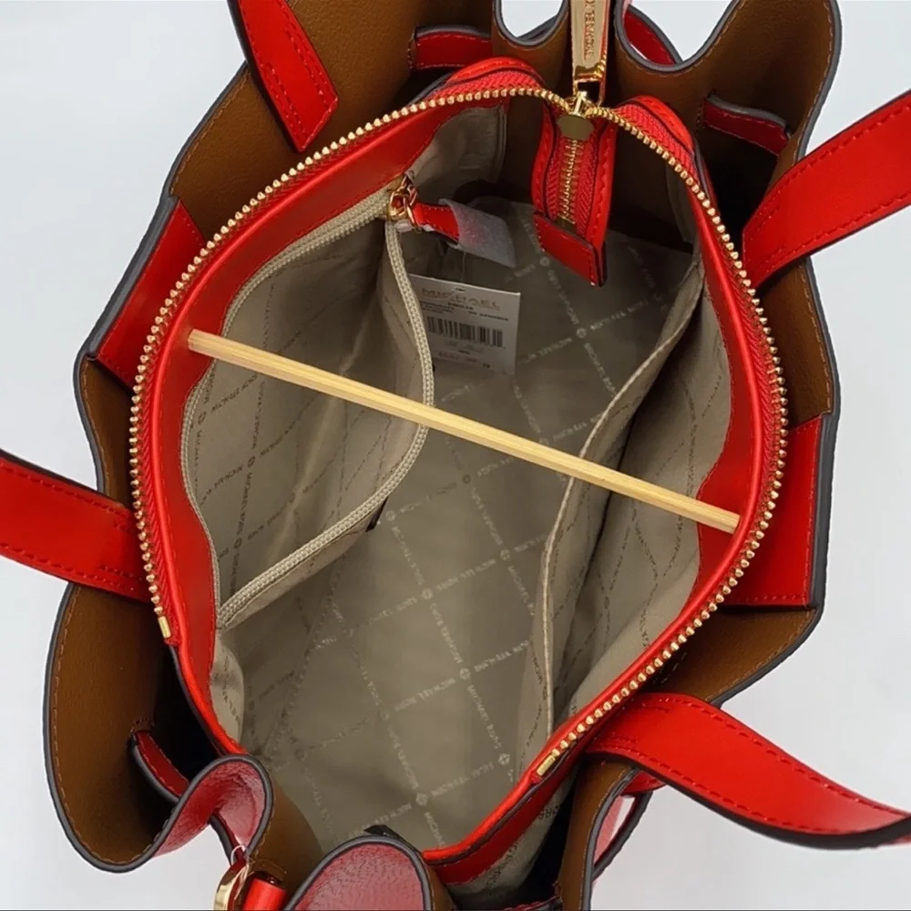 MICHAEL KORS EMILIA SMALL SATCHEL DARK SANGRIA - Picture 11 of 16